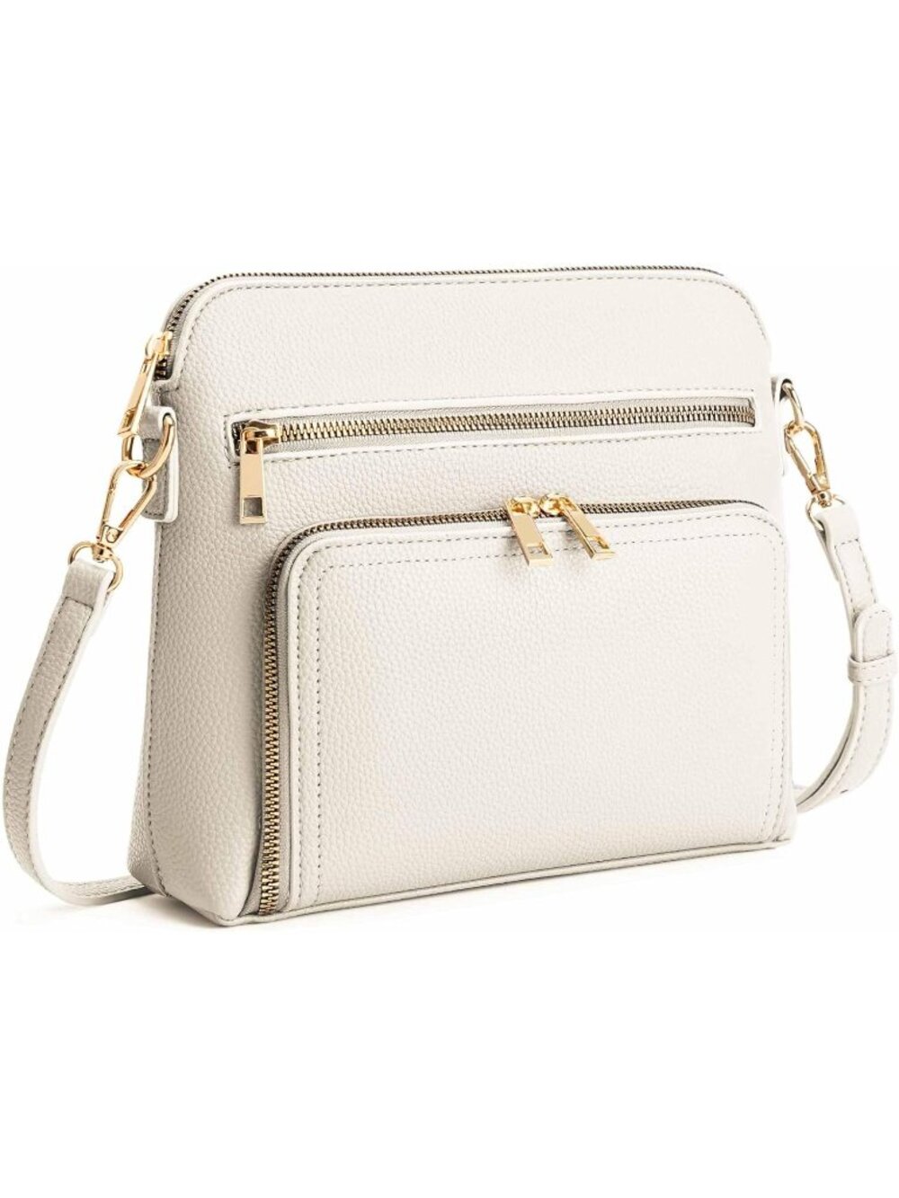Women's White Vegan Leather Small Crossbody Shoulder Purses with RFID Wallet